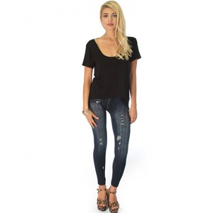 Mujeres Deep Open back T Shirt señoras nuevos diseños de espalda camisetas de manga larga última moda con material de tela transpirable - Product Image 6
