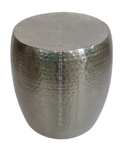 Customized Design Logo Metal Hammered Aluminum Metal Garden <b>Stool</b> Home Furniture Metal Drum Side <b>Stool</b> Bone Inlay Console <b>Stool</b> - Product Image 1