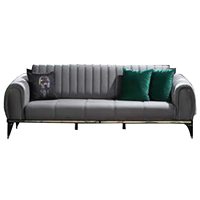 Moderno Juego de Sofás Extensibles Tapizados de Estilo Turco con Estructura de Madera Sólida para Sala de Estar, Apartamento, Centro Comercial, Villa, Hospital en Canadá