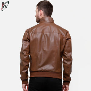 Veste en cuir classique coupe ajustée pour hommes Manteau à col montant pour garçons Designs de mode Veste fine pour hommes - Product Image 3