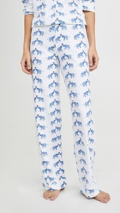 Women's White Blue <b>Crab</b> Print Cotton Pajama Set Long Sleeve V-Neck Loose Fit Summer Casual Wear - Product Image 3