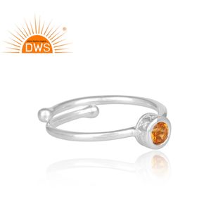 ซิทรินธรรมชาติแหวนพลอยผู้ผลิตเครื่องประดับออกแบบใหม่925เงินสเตอร์ลิงแหวนซ้อนเครื่องประดับผู้จัดจำหน่าย - Product Image 2