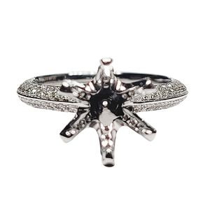 Bague de fiançailles semi-montée classique en or blanc massif 18 carats avec diamant véritable taille brillant, bijoux fins, fournisseur de Hong Kong - Product Image 1