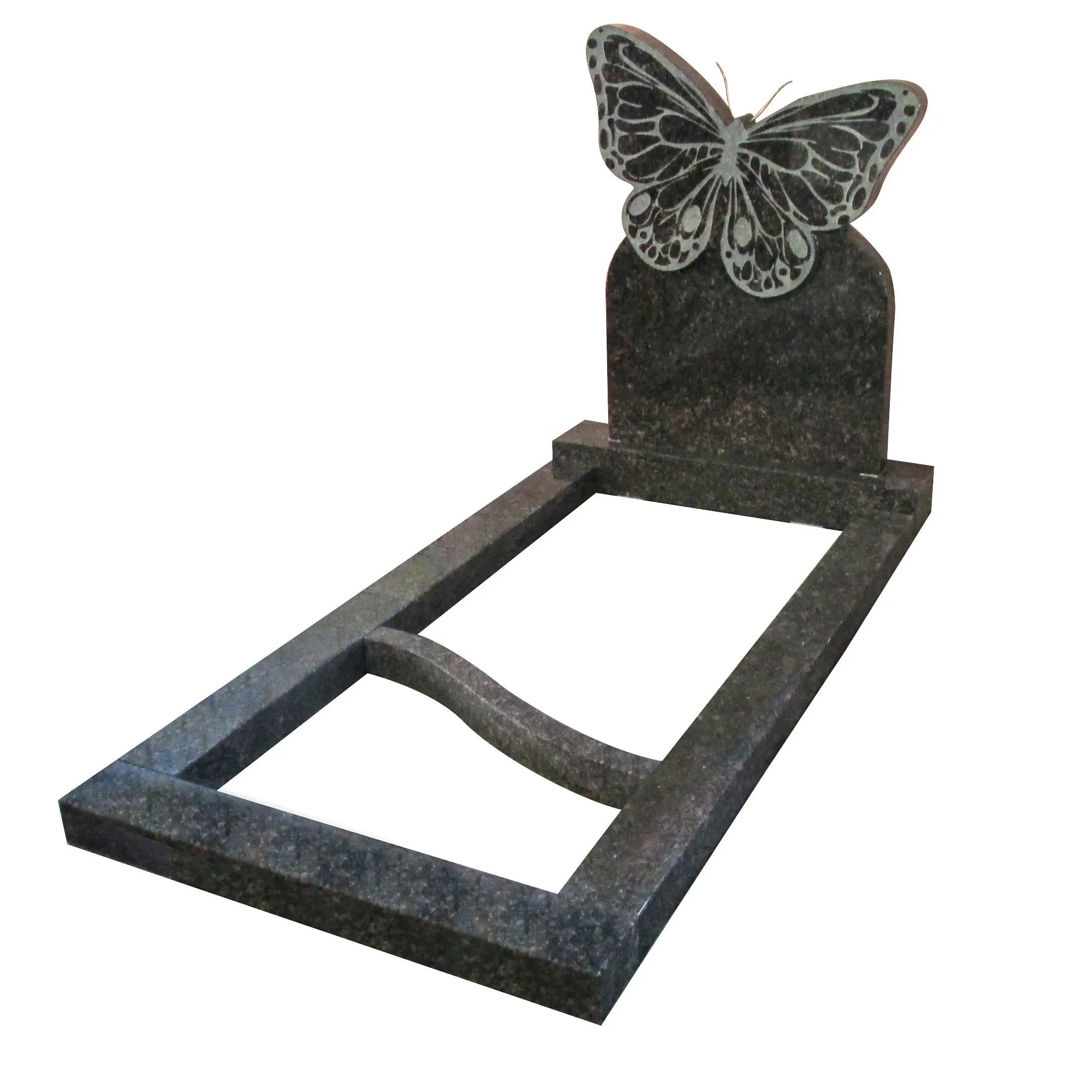 Hand Carved Butterfly Granite Tombstone