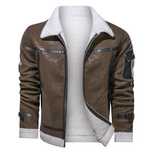 Veste en cuir pour hommes, de haute qualité, peau d'agneau véritable, nouveau, Design d'hiver, fourrure - Product Image 4