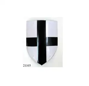 Metal Cross Shield Medieval Shield Armor Shield with plus sign black and white color in cheap price