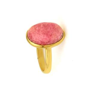 Anillo de Plata de Ley 925 hecho a mano, hermosa forma ovalada natural, bisel de Rodocrosita rosa, joyería fina chapada en oro de 18 quilates para fiestas - Product Image 3