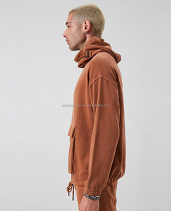 Vente en gros de sweat-shirts à capuche pour hommes en molleton uni avec poche kangourou, 100% coton, logo personnalisé OEM - Product Image 4