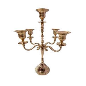 Candelabros de centro de mesa de 5 brazos de diseño único, candelabros de latón de Color dorado de Calidad exclusiva para accesorios de decoración de boda - Product Image 1