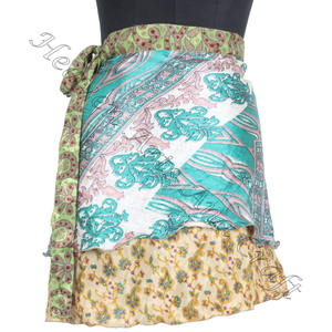 Indian Boho Multi Colorful Mini <b>Skirt</b> <b>Silk</b> - Product Image 6