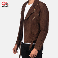 Blouson Bomber d'Hiver en Daim Personnalisé à Col Montant pour Homme, Coupe Oversize, Sans Capuche, en Cuir Daim