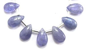พลอย Tanzanite สีฟ้าธรรมชาติเกรด AAA ลูกแพร์เรียบลูกปัด briolette December birthstone เครื่องประดับทำขายส่งสินค้า - Product Image 4