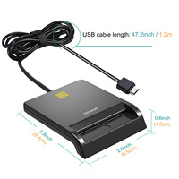 OEM Online Bank Writer Software Type-C USB Smart Card Reader for emv chip sim ic id credit card reader