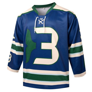 Jersey de manga larga bordado por sublimación Vintage de alta calidad, diseño personalizado, ropa deportiva para jugadores de hockey sobre hielo OEM - Product Image 5
