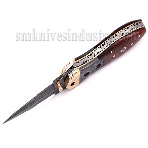 Couteau pliant fait main en os de chameau, couleur bleue, de revêtement, avec lime (Smk1382) - Product Image 3