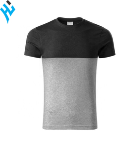 Nouvelle Arrivée Haute Offre Spéciale Qualité Hommes Lâche D'été T CHEMISES Deux Bloc de Couleur de Causalité Style Blanc 100% coton Ras Du Cou T-shirt - Product Image 3