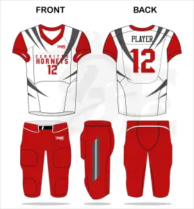 Personnaliser le nom de l'équipe, le numéro, l'uniforme de football, 100% polyester, maillots de football américain avec pantalon - Product Image 1