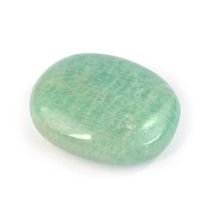 Pierre de paume en amazonite naturelle de haute qualité, pierre précieuse en amazonite de forme ovale pour la décoration de la maison, la méditation, le Feng Shui - Product Image 1