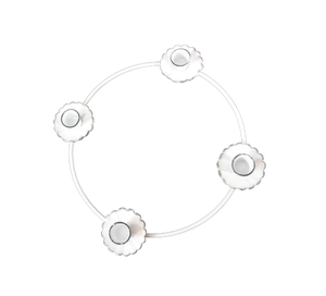 Fil de chauffe-plat rond en métal à 4 bras T-LIGHT, porte-bougie de haute qualité pour mariage - Product Image 1