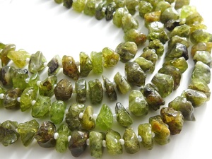 <b>Peridot</b> Green Rough Anklet Loose Stone Gemstone Raw Uncut Chip 9Inch Strand 11X5To9X5MM Approx High Quality Wholesaler Supplies - Product Image 2