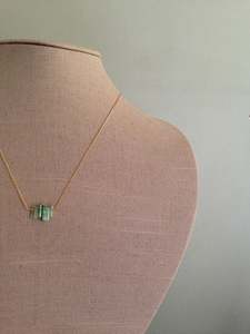 Tourmaline naturelle non traitée coupe crayon collier à breloques fait à la main or polonais 92.5 argent Sterling 18 "'Long en gros - Product Image 4