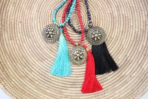 ออกแบบใหม่ลูกปัดจี้ Handmade พู่สร้อยคอ Knotted Long จี้ Boho สร้อยคอผู้หญิง - Product Image 5