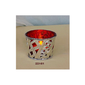 Support votif de photophore argenté en verre rouge décoratif pour l'anniversaire et le mariage de Diwali - Product Image 1