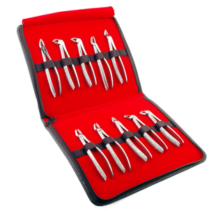 Forceps d'extraction dentaire Volgo Care de haute qualité, 10 pièces, acier inoxydable, instrument de classe I, garantie de 3 ans, certifié CE, manuel - Product Image 1