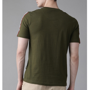 T-shirts unis à manches courtes pour hommes, vêtements de fitness, t-shirt en coton et élasthanne lavé pour hommes - Product Image 4