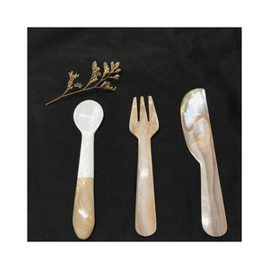 Huong Dang Lacquer Newestl Design White Caviar Spoons 100% Natural <b>Mother</b> of Pearl Shell Non-Toxic High Quality From Vietnam - Product Image 6