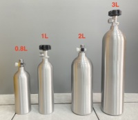 TPED/ISO-cilindro de co2 para acuario con válvula lateral, aluminio sin costuras, 0,5 l, 0,8 L, 1L, 2L, 3L