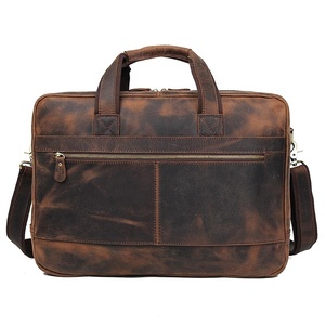 New Retro Leather Men's Crazy Horse <b>Skin</b> Briefcase Men's Handbag Crossbody E-commerce Men Business Bag MBF-0199 - Product Image 2