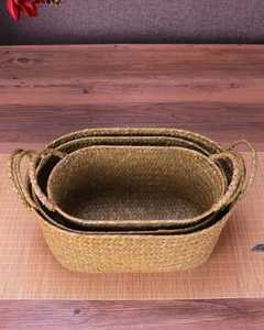 Cesta de almacenamiento tejida de ratán hecha a mano - Product Image 4