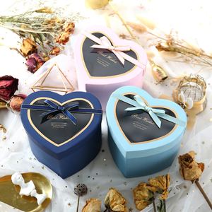 Ready Stock Clear Window Custom Heart Shaped Strawberry Flower Gift Boxes Set Heart Cupcakes Floral Box