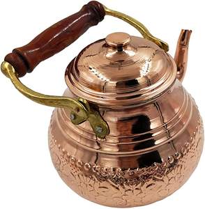 Bouilloire à thé en cuivre vintage faite à la main avec un design classique, parfaite pour la cuisine à domicile et le restaurant - Product Image 3
