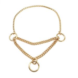 Collar de Perro Ajustable Moderno de Primera Calidad, Collar de Cadena de Latón con Medio Martingala, Collar de Cobre Sólido para Exhibición y Paseo - Product Image 2