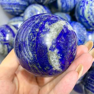 Bola de piedra preciosa lapislázuli, bola de cristal de cuarzo, lapislázuli, curativa a mano, decoración de oficina - Product Image 4