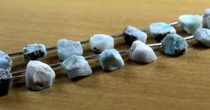 อัญมณีลาริมาร์ธรรมชาติ21ชิ้นเครื่องประดับหยาบหยาบอัญมณีสีฟ้าคอลเลกชันสไตล์ตัด - Product Image 3