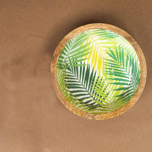 Tazón de madera con Mango de diseño natural, cuenco de resina esmaltada - Product Image 6