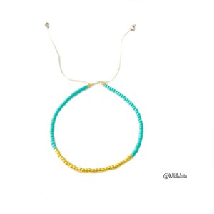 Fire Colorful Pixie Seed <b>Beaded</b> <b>Bracelet</b> on Cream Waxed Polyester Cord, Wax, Adjustable, Waterproof - Product Image 1