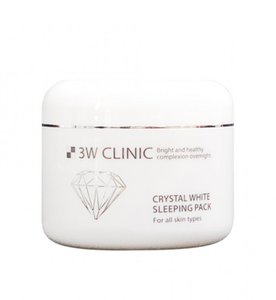 Cosmético Coreano 3W CLINIC CRYSTAL WHITE SLEEPING PACK Crema Facial Nocturna con Ácido Hialurónico Nutritiva, Iluminadora y Aclarante K-beauty - Product Image 2
