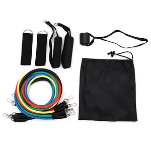 11Pcs Custom Logo Körper übung Home Workout Tpe Fitness Elastische Widerstands bänder Röhren Set