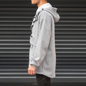 Sudadera con Capucha de Mezclilla con Cierre y Doble Bolsillo para Hombre, Talla Grande, 100% Algodón, Transpirable y Ecológica - Product Image 5