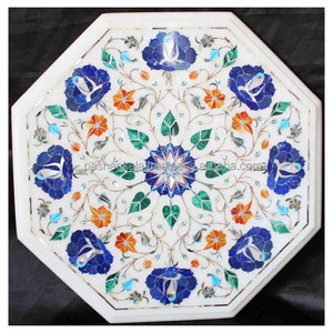 Haut de Table à incrustation de marbre, magnifique Design - Product Image 1
