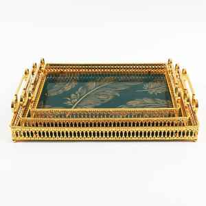 ถาดสำหรับโรงแรมปาร์ตี้สไตล์อเมริกันสีทองและสีดำ - Product Image 2