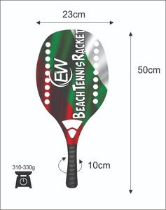 Raquettes de tennis de plage, face de 20 mm, poids de 320-340 g, longueur de 50 cm, poignée en fibre de carbone et filet en fibre de verre carbone - Product Image 1