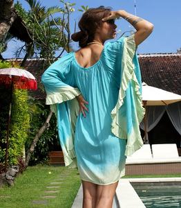 เสื้อปอนโชชายหาดสำหรับผู้หญิงเสื้อชายหาดผ้าเรยอนมัดย้อม - Product Image 2