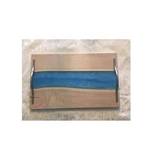 Plateau en bois et résine de haute qualité Plateau de service fait à la main Fabrication de fournitures pour restaurants et hôtels en Inde - Product Image 4