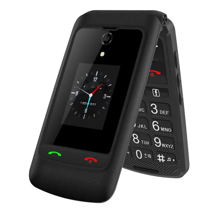 4g Android flip phone smartphone with SOS button for elder people