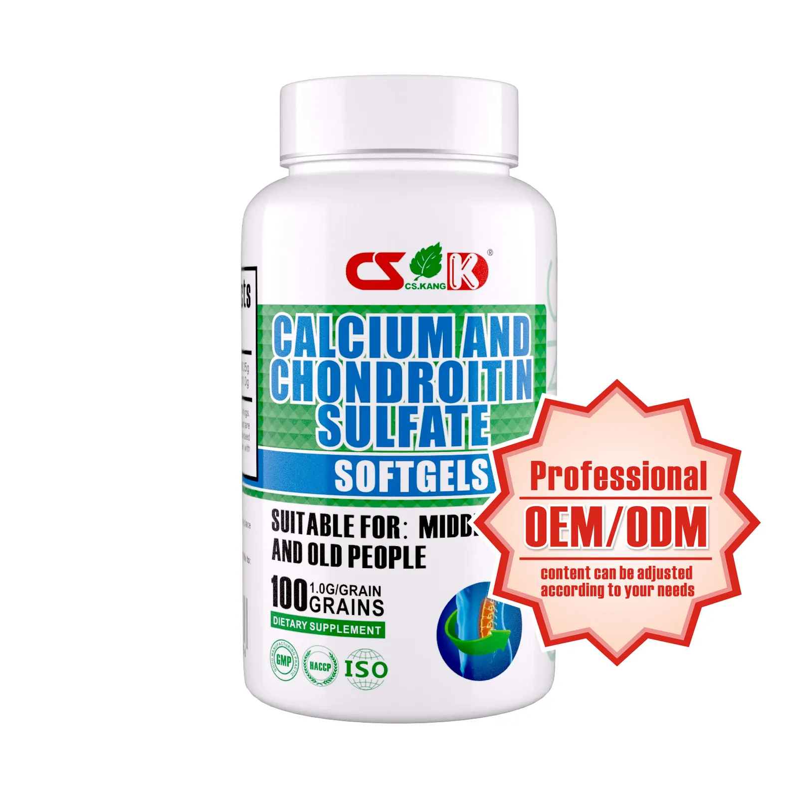 Wholesale price food grade supplement complex chondroitin sulfate calcium softgel
